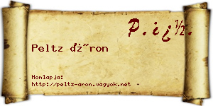 Peltz Áron névjegykártya